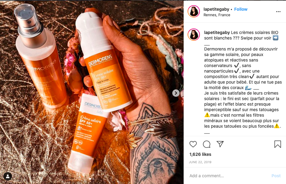 test de produit instagram